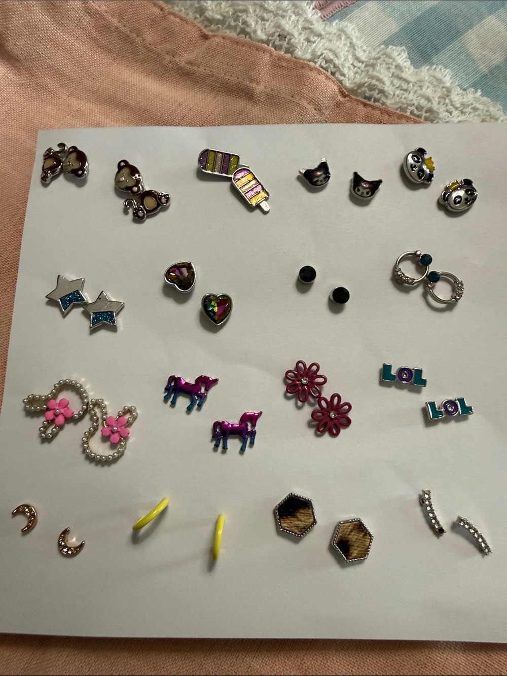 Kids Multicolor Stud Earring Set - Assorted Colors